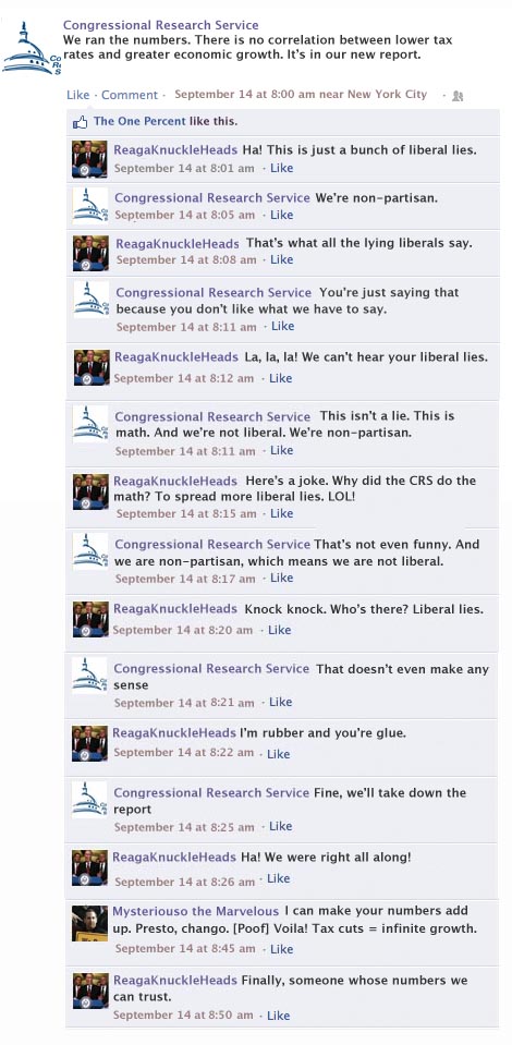The Facebook page of the argument between the CRS and the GOP